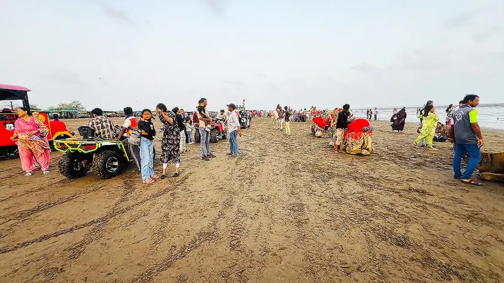 ATV toy gaadi ride with families at Dumas Beach Surat