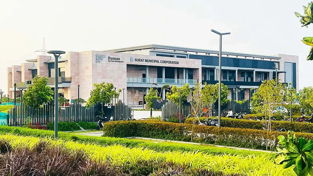 Surat Municipal Corporation office building at Dumas Sea Face Development
